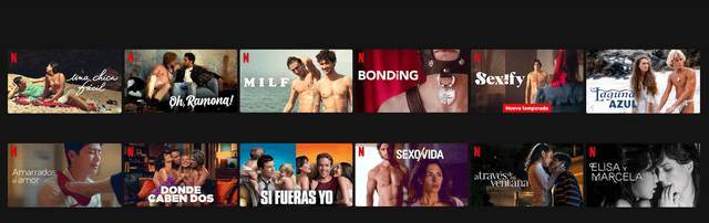 El catálogo de película sensuales de Netflix es variado