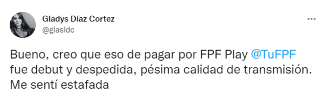 Usuarios criticaron la transmisión del partido Perú vs. Extranjeros Liga 1. Foto: Twitter Gladys Díaz