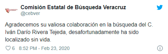 Comunicado final sobre el caso. (Foto: Twitter)