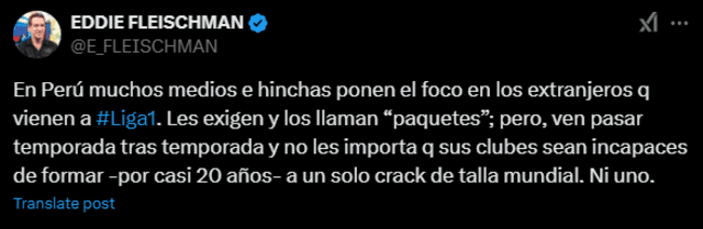  Según Fleischman, los clubes peruanos son incapaces de sacar un talento de talla internacional desde hace 20 años. Foto: captura    