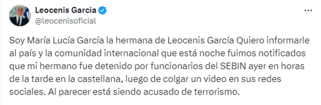 Esta publicación se emitió pasada la 1.30 a. m., hora de Venezuela. Foto: Leocenis García/ X