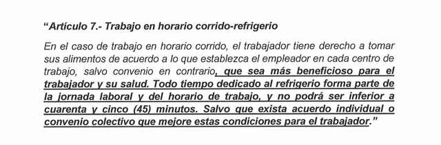  PL señala que el tiempo de refrigerio debe ser como mínimo 45 minutos para incrementar la productividad. Foto: Congreso   