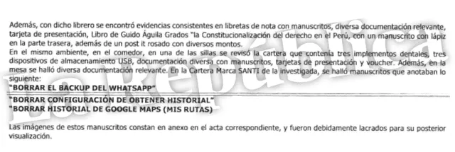  Detalles de los hallazgos del allanamiento realizado a la vivienda de la fiscal Elizabeth Peralta.| Foto: La República.   