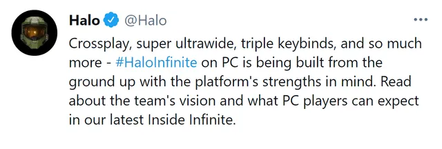 Las características que llegarán a Halo Infinite para PC. Foto: Twitter/@Halo