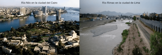  El Cairo y Lima se diferencian por la cantidad de agua en sus ríos. Foto: CDN<br>    