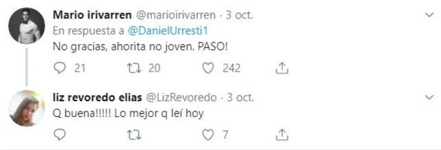 Respuesta de Mario Irivarren