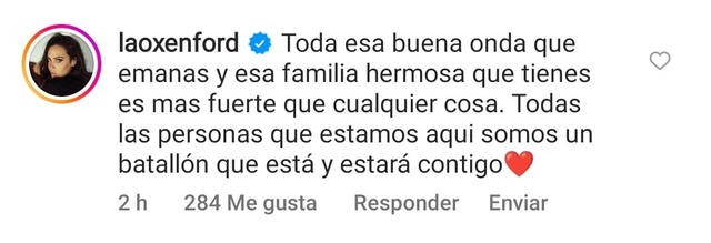 6.9.2022 | Comentario de Lucía Oxenford en apoyo de Natalia Salas. Foto: captura Instagram