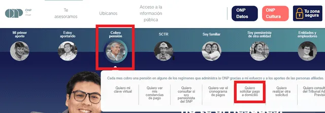 Página de ONP Virtual   