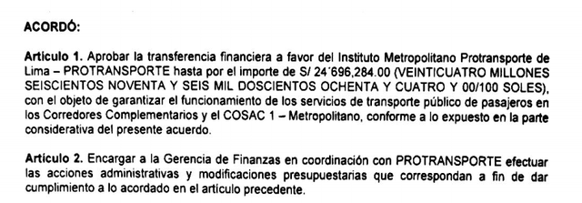 Acuerdo N° 162 del actual Consejo Metropolitano de Lima.