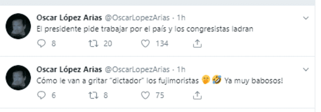 Óscar López Arias llama "babosos" a congresistas fuijimoristas