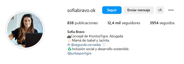 Sofía Bravo y su oficio. Foto: Instagram   