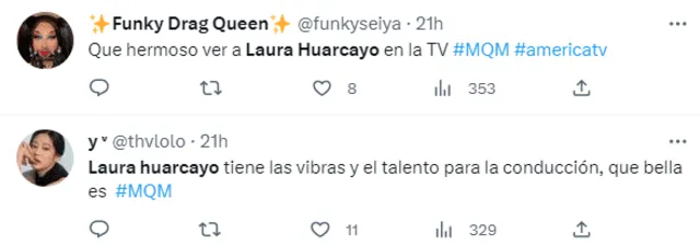  Fans aplauden conducción de Laura Huarcayo. Foto: Twitter   