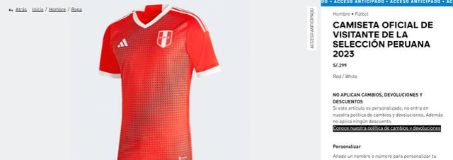 Nueva camiseta de Perú Adidas. Foto: Adidas