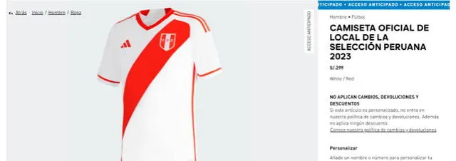 Nueva camiseta de Perú Adidas. Foto: Adidas