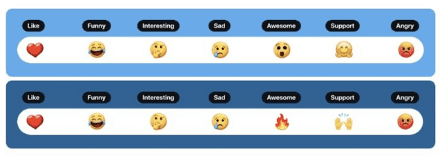 Set de posibles emojis para las reacciones en Twitter. Foto: Twitter/jdm0079