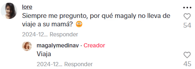 Magaly Medina le responde a usuaria por pregunta sobre su madre. Foto: TikTok.   