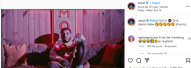  El cantante Anuel AA envío una indirecta a su expareja Karol G a través de su cuenta oficial de Instagram. Foto: Instagram/Anuel<br><br>  