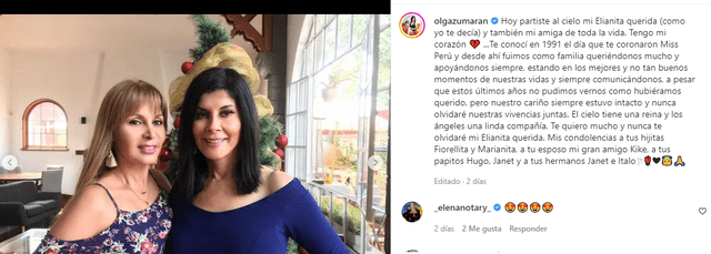 Mensaje de Olga Zumarán a Eliana Martínez