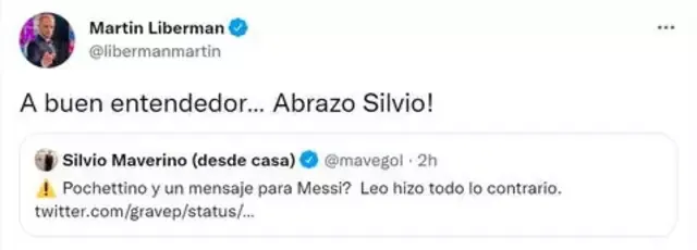 Respuesta de Martín Liberman tras positivo de Messi.