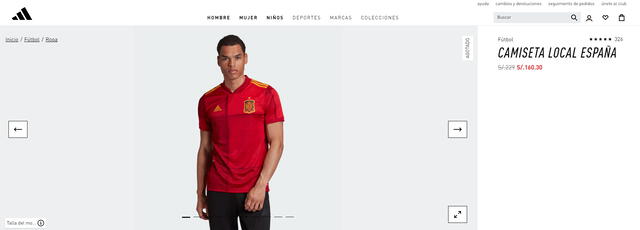Costo camiseta España. Foto: captura