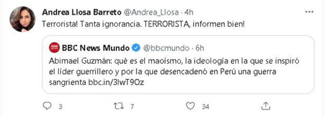 Andrea Llosa tweet