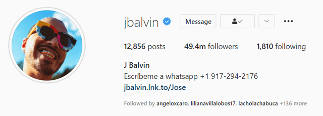 Ahora puedes guardar a J Balvin entre tus contactos. Foto: captura de Instagram/J Balvin
