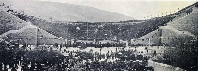 El Estadio Panathinaikó el primer día de los Juegos Olímpicos. Foto: Archivo Wikipedia