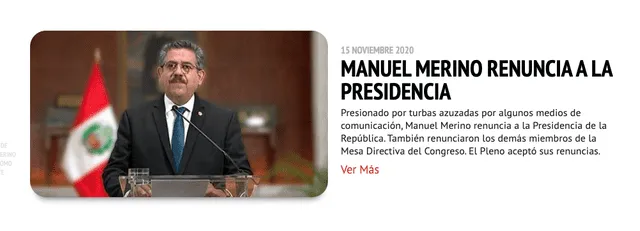 Manuel Merino. Foto: web del Congreso de la República