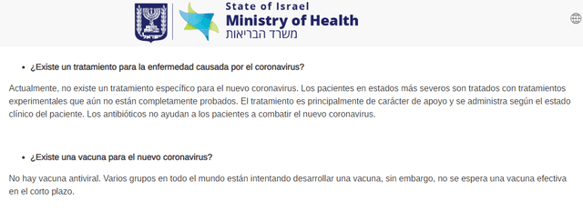 ministerio salud israel