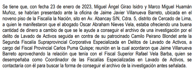  <br>Diligencias contra Camilo Peirano Blondet se encontraban a cargo del fiscal provincial Carlos Puma Quispe. Foto: Poder Judicial    