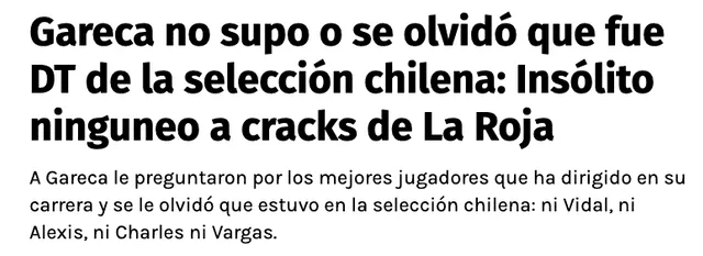 Prensa chilena reacciona a las declaraciones de Ricardo Gareca. Foto: Redgol 
