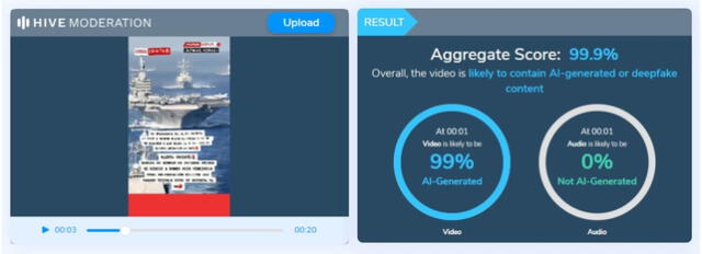 <em>Resultado de la evaluación en Hive Moderation. Foto: captura de Google</em>   