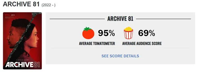 Archivo 81, puntaje en Rotten Tomatoes. Foto: Rotten Tomatoes