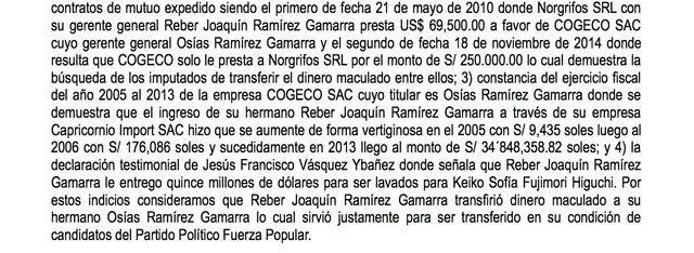  Los hermanos Joaquín y Osías Ramírez lavaron dinero con sus grifos, según resolución judicial. Foto: captura de documento fiscal.   
