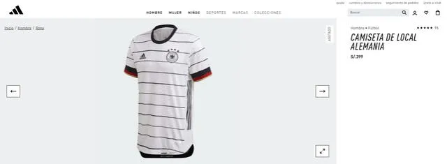 Costo camiseta Alemania. Foto: captura