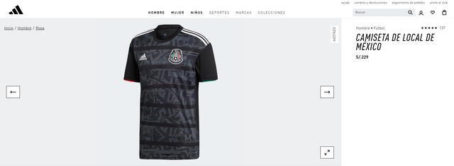 Costo camiseta México. Foto: captura