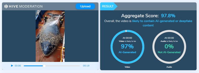 <em>Resultado de la evaluación en Hive Moderation. Foto: captura de Google</em>   