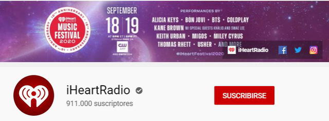Ver a BTS en el iHeart Radio Music Festival 2020 por YouTube. Créditos: @iHeartRadio YT