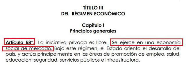Fuente: Constitución Política del Perú (1993) - artículo 58.