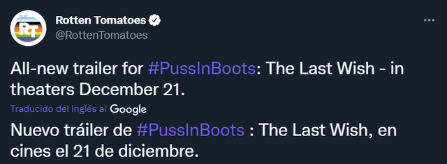 Rotten Tomatoes anuncia la fecha de estreno de "Pussin in Boots 2"