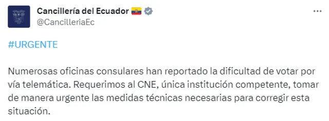 La Cancillería recibió estos informes por medio de sus Consulados en el extranjero. Foto: Cancillería del Ecuador/Twitter