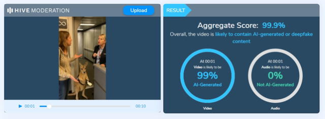 <em>Resultado de la evaluación en Hive Moderation. Foto: captura de Google</em>   