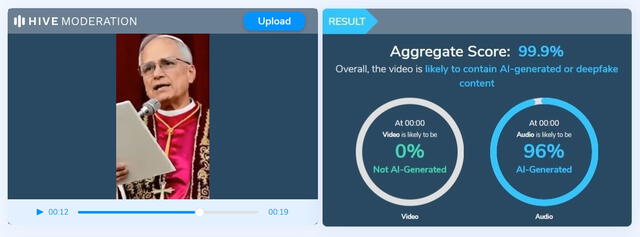 <em>Resultado de la evaluación en Hive Moderation. Foto: captura de Google</em>   