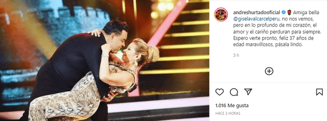 Andrés Hurtado recuerda a Gisela Valcárcel en el día de su cumpleaños. Foto: Andrés Hurtado/Instagram.