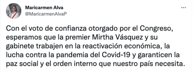 Twitter de María del Carmen Alva