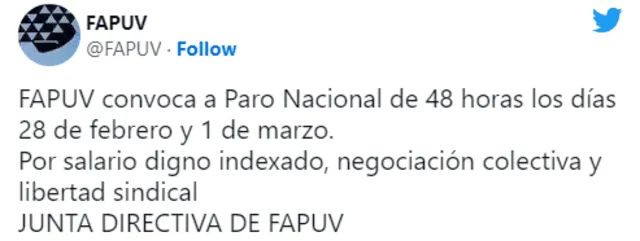 Gremio docente espera aumento salarial de acuerdo a la canasta básica. Foto: Twitter/FAPUV   