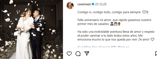  Cassandra Sánchez y su tierna publicación hacia Deyvis Orosco. Foto: Instagram/Cassandra Sánchez   