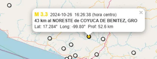 Último temblor hoy en México. Foto: SSN 