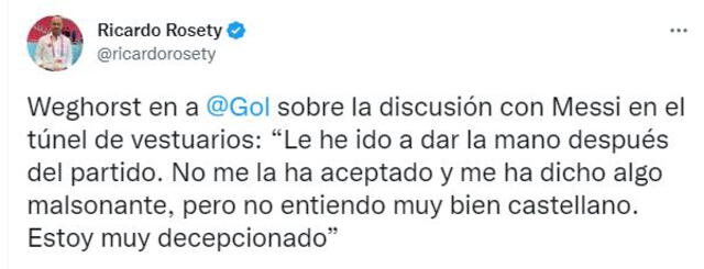 Weghorst se refirió sobre el incidente con Lionel Messi. Foto: captura Twitter