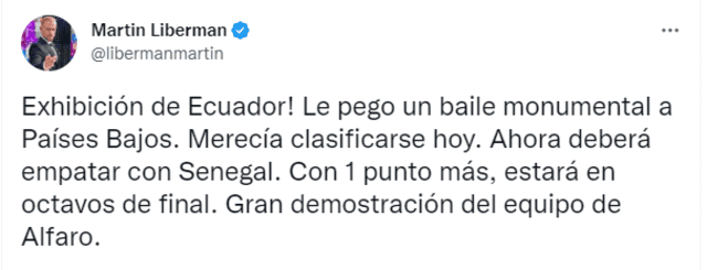 La reacción de Martin Liberman.